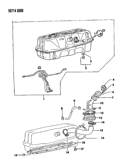 1990 Dodge Ram 50 Fuel Tank Diagram 2 - Thumbnail
