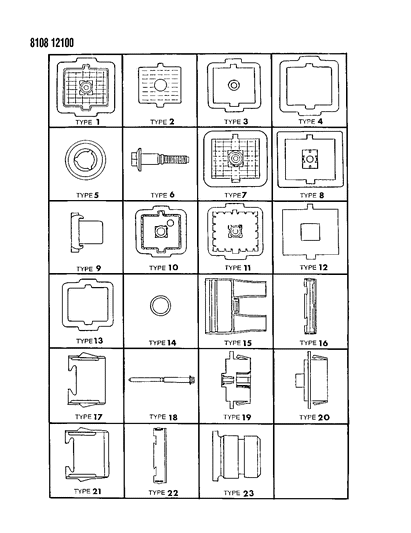 1988 Chrysler New Yorker Base Model Bulkhead Connectors & Components Diagram