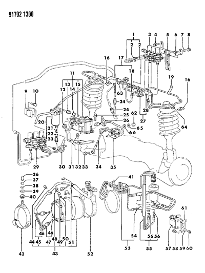 1991 Dodge Colt Washer, Spring (8) - California & High Alternator Diagram for MF450405