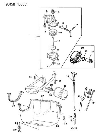 1990 Chrysler TC Maserati Oil Pan Diagram for 4621160