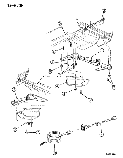 1995 Jeep Cherokee Wiring Package Pigtail Adaptor-7 Way Diagram for 82400554