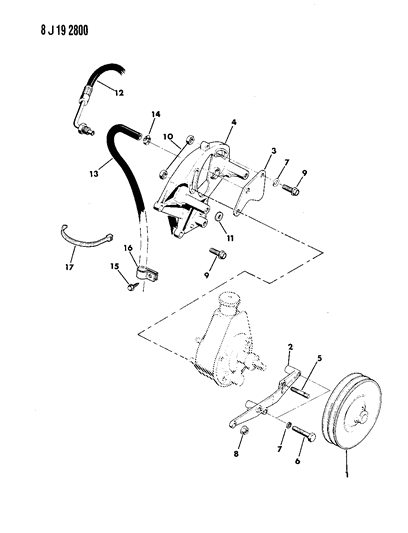 1987 Jeep J10 Pump Mounting - Power Steering Diagram 2 - Thumbnail