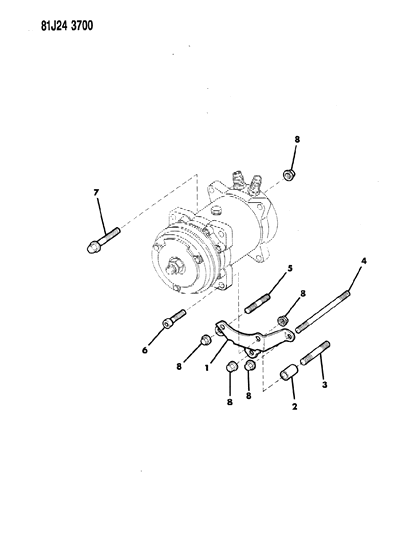 1986 Jeep Comanche Compressor & Mounting Diagram 5 - Thumbnail