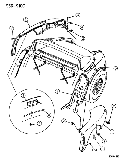 1996 Dodge Viper Warning Label Diagram for 4708021
