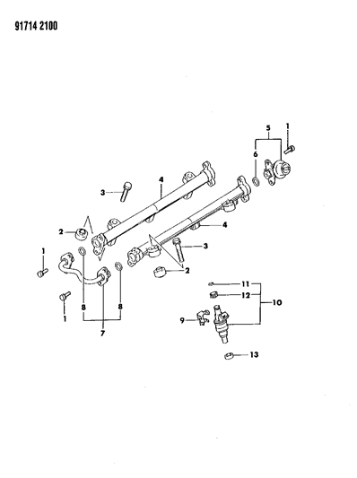 1991 Dodge Stealth O - Ring, Fuel Pressure Regulator Diagram for MD620494