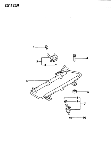1992 Dodge Colt Fuel Rail & Related Parts Diagram 4 - Thumbnail