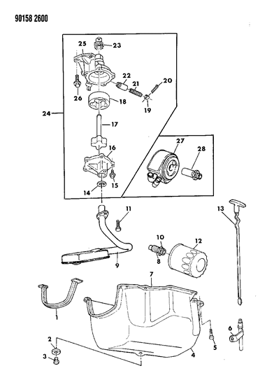 1990 Chrysler New Yorker Base Model Engine Oiling Diagram 1 - Thumbnail