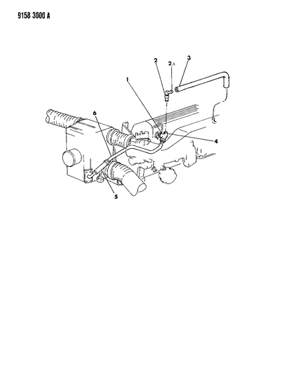 1989 Chrysler LeBaron GTC Crankcase Ventilation Diagram 2 - Thumbnail