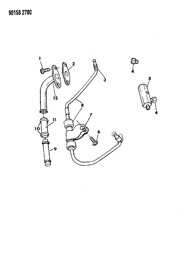 1990 Chrysler LeBaron GTC Oil Lines Diagram 2 - Thumbnail