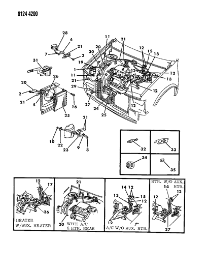 1988 Dodge Caravan Plumbing - A/C & Heater Diagram 2 - Thumbnail