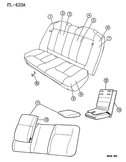 1995 Dodge Neon Rear Seat Diagram 4 - Thumbnail