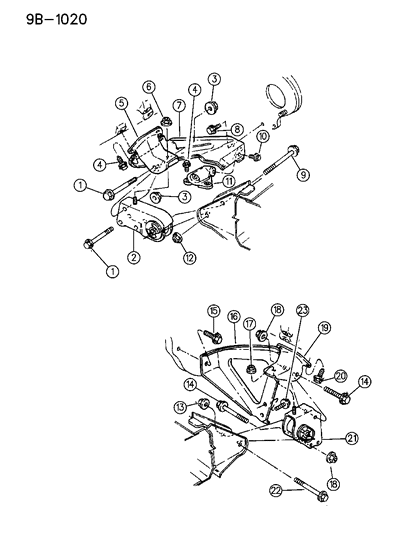1995 Dodge Dakota Front Mount Diagram for 52017549