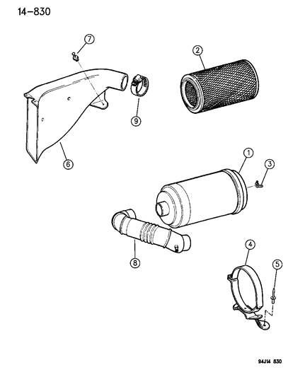 1994 Jeep Cherokee Air Cleaner Diagram 1 - Thumbnail