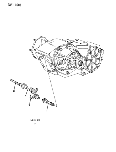 1987 Dodge D150 Cable, Speedometer With Pinion And Adapter of Automatic Transmission Diagram 2 - Thumbnail