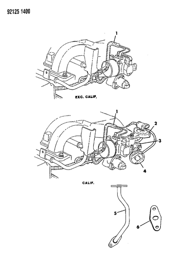 1992 Chrysler LeBaron GTC EGR System Diagram 4 - Thumbnail