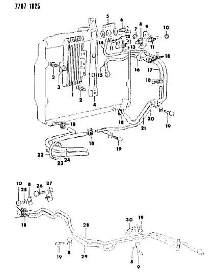 1988 Dodge Raider Clamp, Engine Oil Cooler Line (10), Driver Side Diagram for MB033042