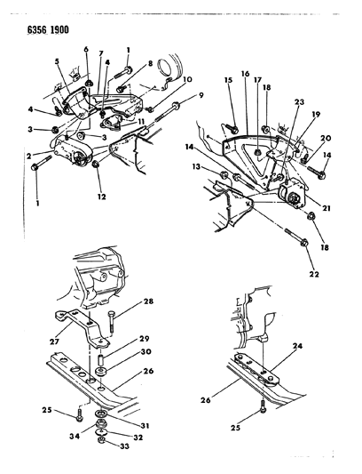1987 Dodge Dakota Engine Mounting Diagram 3 - Thumbnail