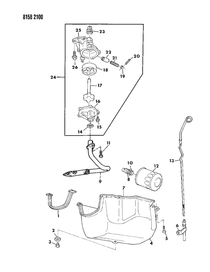 1988 Chrysler New Yorker Base Model Engine Oiling Diagram 2 - Thumbnail