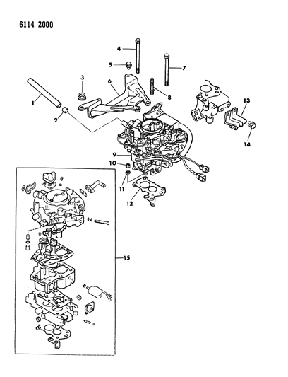 1986 Chrysler LeBaron Base Carburetor, Gaskets And Attaching Parts Diagram