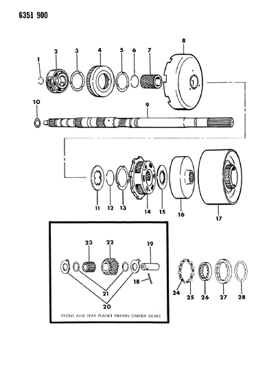 1987 Dodge D150 Gear Train & Output Shaft Diagram 1 - Thumbnail