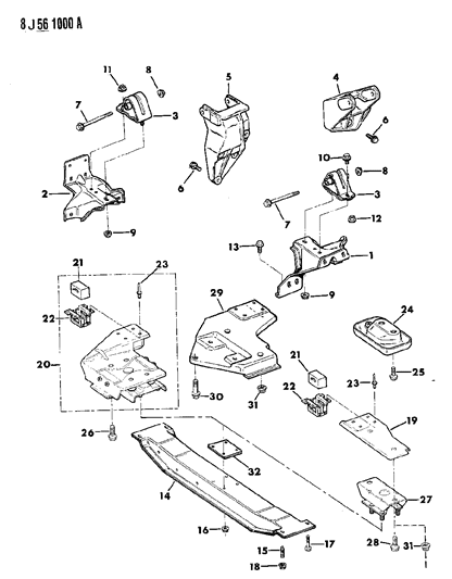 1987 Jeep J20 Engine Mounting Diagram 1 - Thumbnail