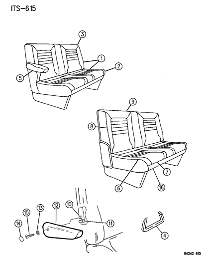 1994 Dodge Grand Caravan Rear Seat Diagram 5 - Thumbnail