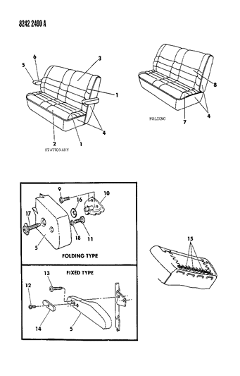 1988 Dodge Caravan Rear Seat Diagram 1 - Thumbnail