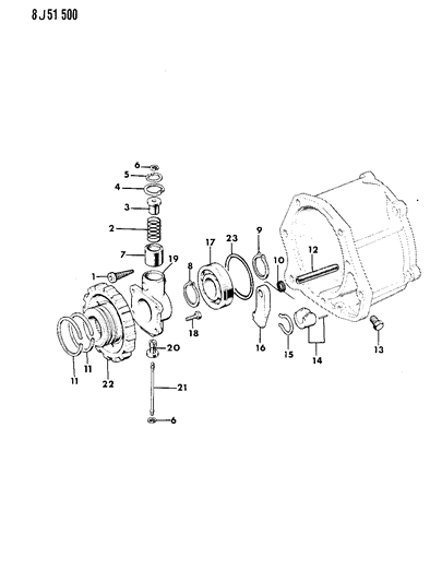 1987 Jeep Wrangler Ring, Governor Support Front Seal Diagram for J8120976