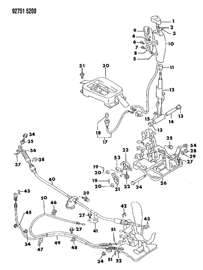 1994 Dodge Colt Controls, Gearshift of Automatic Transmission Diagram 1 - Thumbnail