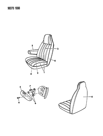 1993 Dodge Ram Wagon Front Seat Diagram 3 - Thumbnail