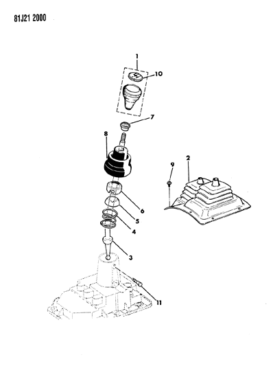 1984 Jeep Wagoneer Boot, Transmission Shift Diagram for J5752141