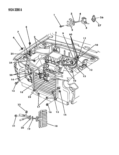 1989 Dodge Spirit Plumbing - A/C & Heater Diagram 3 - Thumbnail