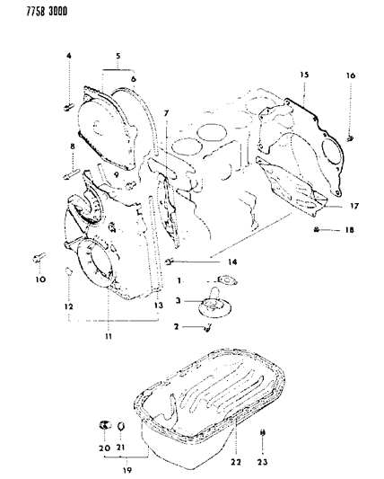 1988 Dodge Colt Oil Pan & Timing Belt Cover Diagram 3 - Thumbnail
