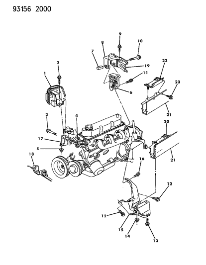 1993 Chrysler Imperial Front Mount Diagram for 4612944