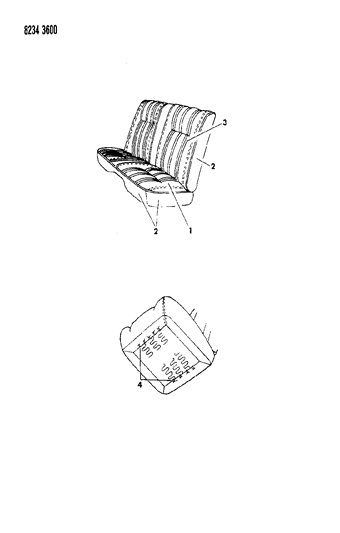 1988 Chrysler LeBaron Base Rear Seat Diagram 1 - Thumbnail