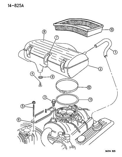 1994 Dodge Ram 2500 Air Cleaner Diagram 1 - Thumbnail