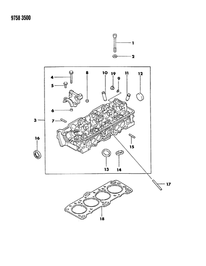 1989 Dodge Ram 50 Cylinder Head Diagram 2 - Thumbnail