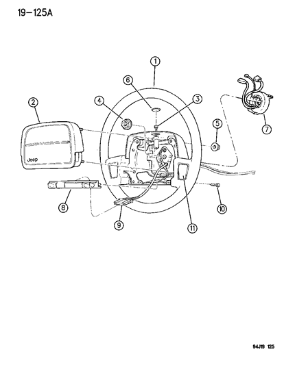 1996 Jeep Cherokee Slip Ring Diagram for 4688655