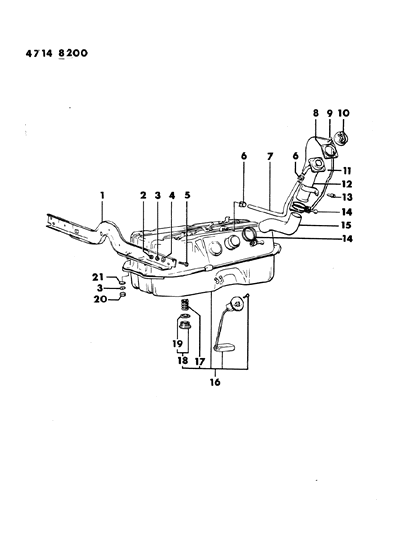 1984 Dodge Ram 50 Fuel Tank Diagram 1 - Thumbnail