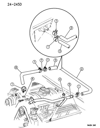 1994 Jeep Grand Cherokee Heater Hoses Diagram 2 - Thumbnail