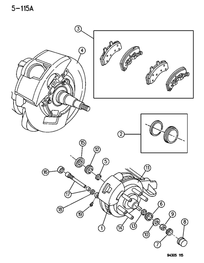1994 Dodge Ram 2500 Brakes, Front Diagram 1 - Thumbnail