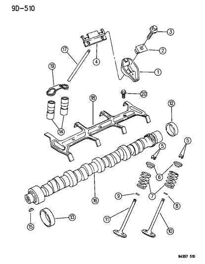 1994 Dodge Ram Wagon Camshaft & Valves Diagram 2 - Thumbnail