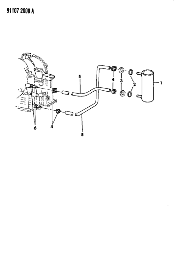 1991 Chrysler LeBaron GTC Oil Cooler - Water Cooled Diagram