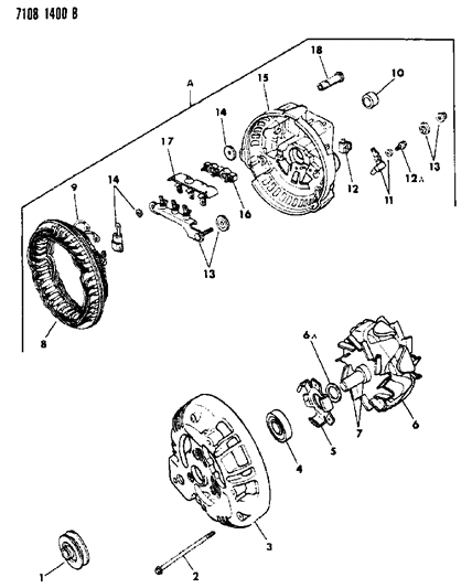 1987 Dodge Caravan Alternator Diagram 1 - Thumbnail