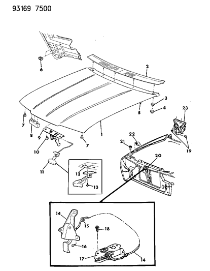1993 Dodge Daytona Release Cable Diagram for 5257511