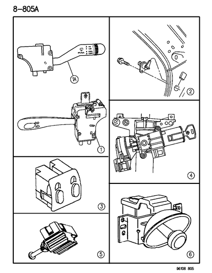 1996 Dodge Neon Window Switch Diagram for 4793191