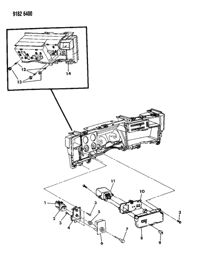 1989 Chrysler Fifth Avenue Instrument Panel Carrier & Switches Diagram
