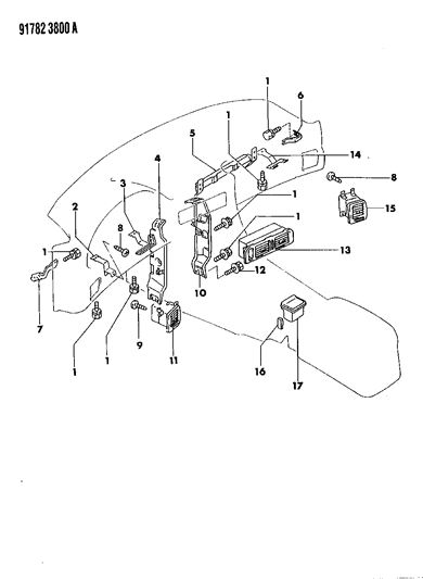1991 Dodge Stealth Instrument Panel Diagram 2 - Thumbnail