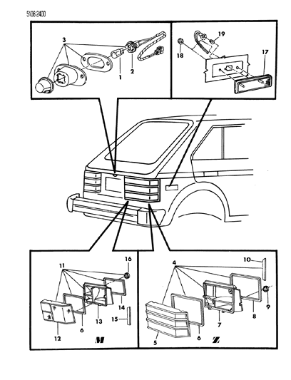 1985 Dodge Omni Lamps & Wiring - Rear Diagram 2 - Thumbnail