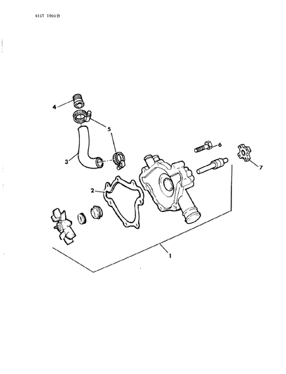 1984 Dodge Rampage Water Pump & Related Parts Diagram 4 - Thumbnail